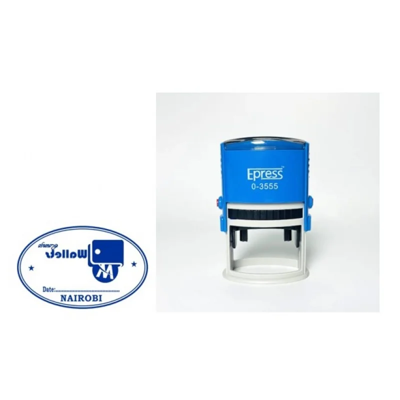 Oval plain self-inking rubber stamp Kenya no date custom logo