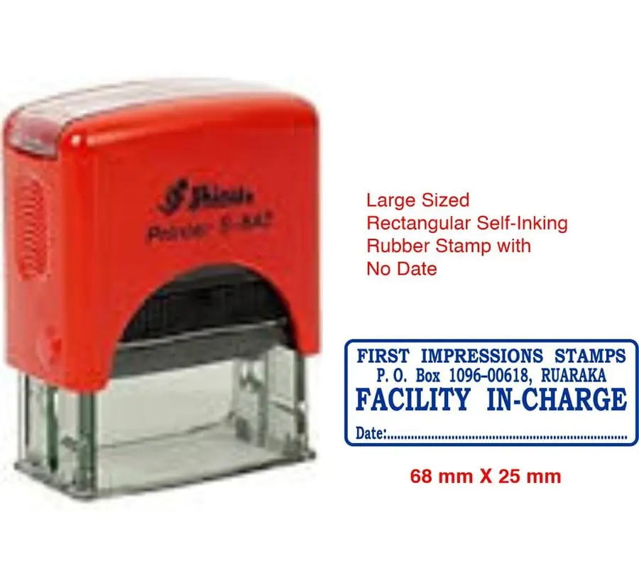 Non-dater self-inking stamp large 69x47mm Kenya with logo