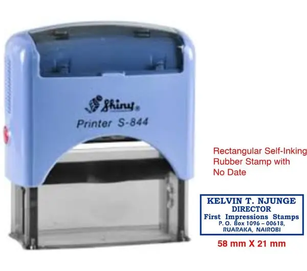 Non-dater self-inking stamp medium 47x18mm Kenya